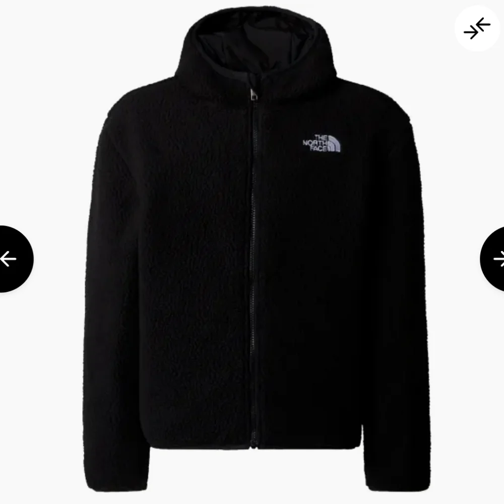 The North Face Reverse Shasta Full Zip Hooded Jacket in Black Vector Field sz XL